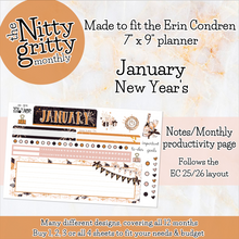 Load image into Gallery viewer, January New Year&#39;s Eve - The Nitty Gritty Monthly - Erin Condren Vertical Horizontal