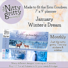 Load image into Gallery viewer, January Winter’s Dream - The Nitty Gritty Monthly - Erin Condren Vertical Horizontal