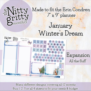 January Winter’s Dream - The Nitty Gritty Monthly - Erin Condren Vertical Horizontal