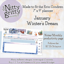 Load image into Gallery viewer, January Winter’s Dream - The Nitty Gritty Monthly - Erin Condren Vertical Horizontal