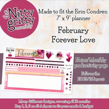Load image into Gallery viewer, February Forever Love - The Nitty Gritty Monthly - Erin Condren Vertical Horizontal