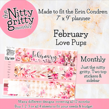 Load image into Gallery viewer, February Love Pups - The Nitty Gritty Monthly - Erin Condren Vertical Horizontal