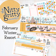 Load image into Gallery viewer, February Winter Resort - The Nitty Gritty Monthly - Erin Condren Vertical Horizontal