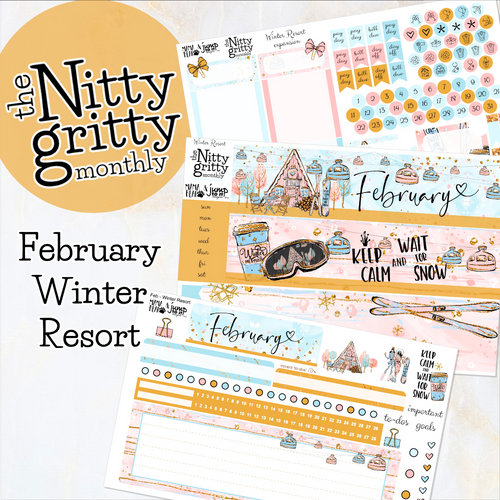 February Winter Resort - The Nitty Gritty Monthly - Erin Condren Vertical Horizontal