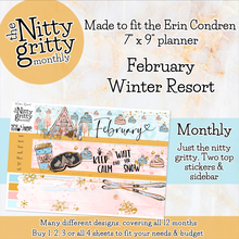Load image into Gallery viewer, February Winter Resort - The Nitty Gritty Monthly - Erin Condren Vertical Horizontal