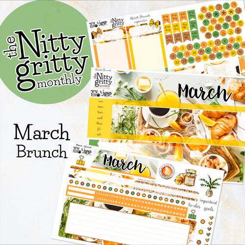 March Brunch - The Nitty Gritty Monthly - Erin Condren Vertical Horizontal