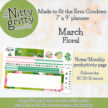 Load image into Gallery viewer, March Floral - The Nitty Gritty Monthly - Erin Condren Vertical Horizontal