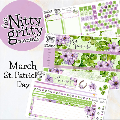 March St. Patrick's Day - The Nitty Gritty Monthly - Erin Condren Vertical Horizontal
