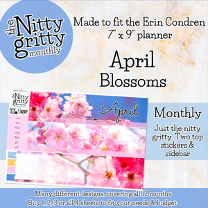 April Blossoms - The Nitty Gritty Monthly - Erin Condren Vertical Horizontal