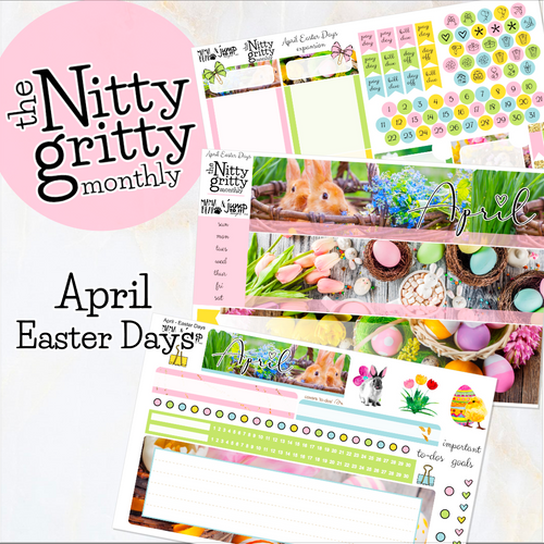 April Easter Days - The Nitty Gritty Monthly - Erin Condren Vertical Horizontal