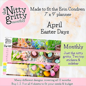 April Easter Days - The Nitty Gritty Monthly - Erin Condren Vertical Horizontal