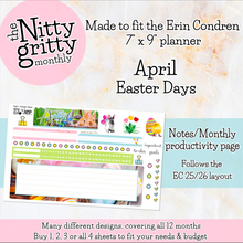 Load image into Gallery viewer, April Easter Days - The Nitty Gritty Monthly - Erin Condren Vertical Horizontal