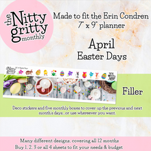Load image into Gallery viewer, April Easter Days - The Nitty Gritty Monthly - Erin Condren Vertical Horizontal
