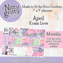 Load image into Gallery viewer, April Koala - The Nitty Gritty Monthly - Erin Condren Vertical Horizontal
