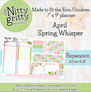 April Spring Whisper - The Nitty Gritty Monthly - Erin Condren Vertical Horizontal