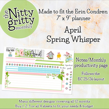 Load image into Gallery viewer, April Spring Whisper - The Nitty Gritty Monthly - Erin Condren Vertical Horizontal