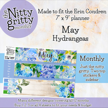 Load image into Gallery viewer, May Hydrangeas - The Nitty Gritty Monthly - Erin Condren Vertical Horizontal