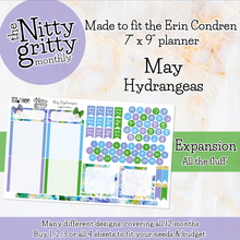 Load image into Gallery viewer, May Hydrangeas - The Nitty Gritty Monthly - Erin Condren Vertical Horizontal