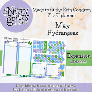 May Hydrangeas - The Nitty Gritty Monthly - Erin Condren Vertical Horizontal