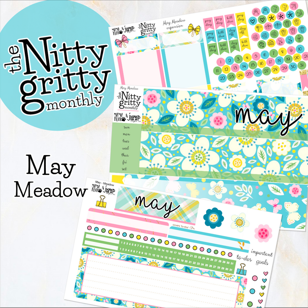May Meadow - The Nitty Gritty Monthly - Erin Condren Vertical Horizontal
