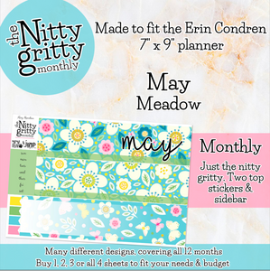 May Meadow - The Nitty Gritty Monthly - Erin Condren Vertical Horizontal