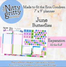 Load image into Gallery viewer, June Butterflies - The Nitty Gritty Monthly - Erin Condren Vertical Horizontal