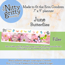 Load image into Gallery viewer, June Butterflies - The Nitty Gritty Monthly - Erin Condren Vertical Horizontal