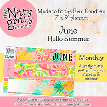 Load image into Gallery viewer, June Hello Summer - The Nitty Gritty Monthly - Erin Condren Vertical Horizontal
