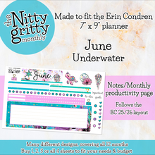Load image into Gallery viewer, June Underwater - The Nitty Gritty Monthly - Erin Condren Vertical Horizontal