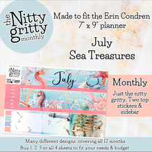 Load image into Gallery viewer, July Sea Treasures - The Nitty Gritty Monthly - Erin Condren Vertical Horizontal