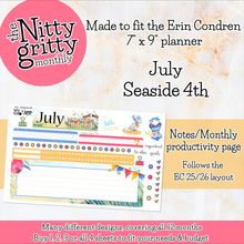 Load image into Gallery viewer, July Seaside 4th - The Nitty Gritty Monthly - Erin Condren Vertical Horizontal