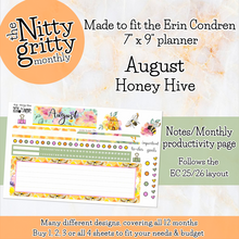 Load image into Gallery viewer, August Honey Hive - The Nitty Gritty Monthly - Erin Condren Vertical Horizontal