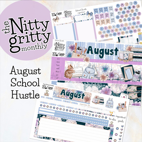 August School Hustle - The Nitty Gritty Monthly - Erin Condren Vertical Horizontal