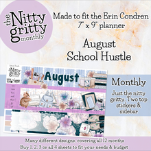 Load image into Gallery viewer, August School Hustle - The Nitty Gritty Monthly - Erin Condren Vertical Horizontal