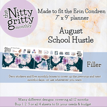 Load image into Gallery viewer, August School Hustle - The Nitty Gritty Monthly - Erin Condren Vertical Horizontal