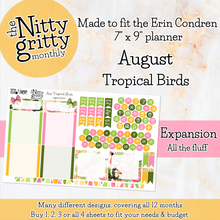 Load image into Gallery viewer, August Tropical Birds - The Nitty Gritty Monthly - Erin Condren Vertical Horizontal