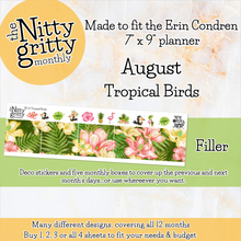 Load image into Gallery viewer, August Tropical Birds - The Nitty Gritty Monthly - Erin Condren Vertical Horizontal