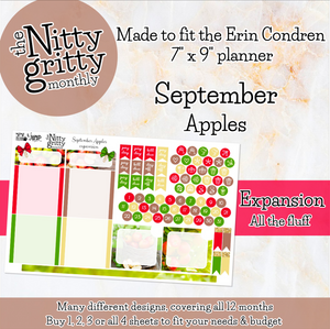 September Apples - The Nitty Gritty Monthly - Erin Condren Vertical Horizontal