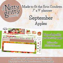 Load image into Gallery viewer, September Apples - The Nitty Gritty Monthly - Erin Condren Vertical Horizontal