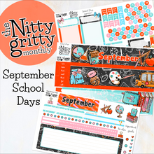 Load image into Gallery viewer, September School Days - The Nitty Gritty Monthly - Erin Condren Vertical Horizontal