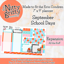 Load image into Gallery viewer, September School Days - The Nitty Gritty Monthly - Erin Condren Vertical Horizontal