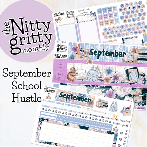 September School Hustle - The Nitty Gritty Monthly - Erin Condren Vertical Horizontal