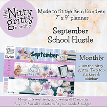 Load image into Gallery viewer, September School Hustle - The Nitty Gritty Monthly - Erin Condren Vertical Horizontal