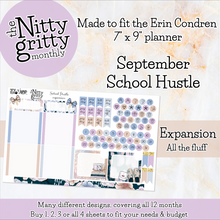 Load image into Gallery viewer, September School Hustle - The Nitty Gritty Monthly - Erin Condren Vertical Horizontal