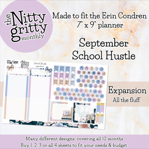 September School Hustle - The Nitty Gritty Monthly - Erin Condren Vertical Horizontal