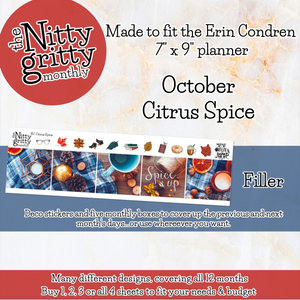 October Citrus Spice - The Nitty Gritty Monthly - Erin Condren Vertical Horizontal