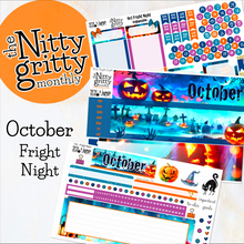 Load image into Gallery viewer, October Fright Night Halloween - The Nitty Gritty Monthly - Erin Condren Vertical Horizontal