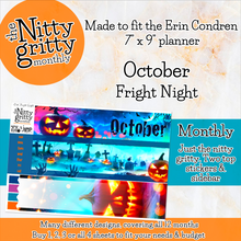 Load image into Gallery viewer, October Fright Night Halloween - The Nitty Gritty Monthly - Erin Condren Vertical Horizontal