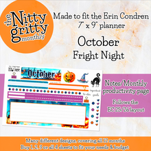 Load image into Gallery viewer, October Fright Night Halloween - The Nitty Gritty Monthly - Erin Condren Vertical Horizontal