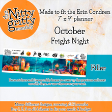 Load image into Gallery viewer, October Fright Night Halloween - The Nitty Gritty Monthly - Erin Condren Vertical Horizontal